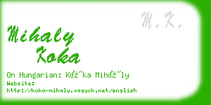 mihaly koka business card